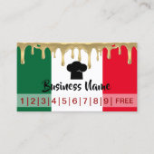 Italien Restaurant Pizza Loyalty Punch Treuekarte (Vorderseite)