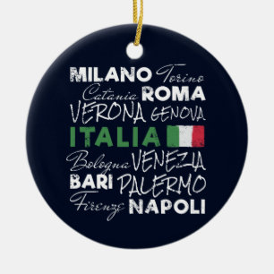 Italien Retro-Stadt und Flaggen Vintagen Urlaub So Keramik Ornament