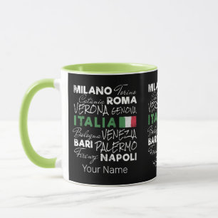 Italien Retro-Stadt und Flaggen Vintagen Urlaub So Tasse
