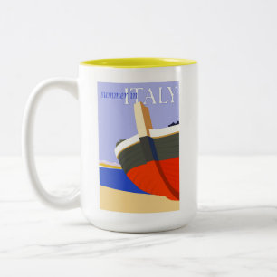 Italien Retro Vintage Italienischer Strand Reisepl Zweifarbige Tasse