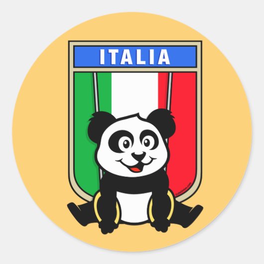 Italien Rings Panda Runder Aufkleber (Vorderseite)