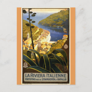 Italien Riviera Vintage Reiseplakat Postkarte