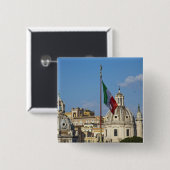 Italien, Rom. Italienische Flagge Button (Vorne & Hinten)