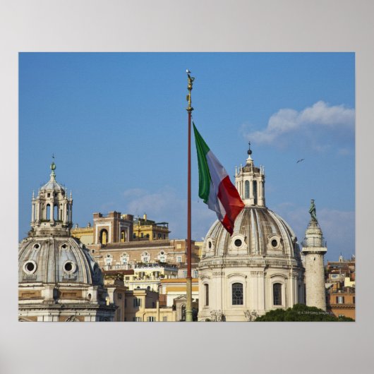Italien, Rom. Italienische Flagge Poster (Vorne)