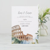Italien Rom Landschaft Destination Wedding Einladung (Stehend Vorderseite)