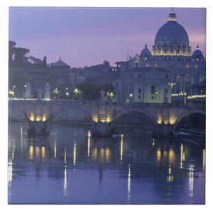 Italien, Rom Petersdom und Ponte Sant Angelo, Fliese