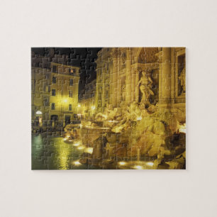 Italien, Rom. Trevi-Brunnen in der Nacht. Puzzle