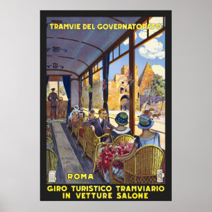 Italien Rom Vintage Reiseplaner restauriert Poster