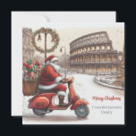 Italien Rom Weihnachtsbilder Feiertagskarte<br><div class="desc">Diese italienische Weihnachtskarte ist die perfekte einfache Urlaubsgrüße. Das Watercolor-Design besticht durch den Santa Claus in Roma Italien mit seinen Geschenken und einem eleganten Script-Schriftart mit handgeschriebenem Stil. Personalisieren Sie die Karte mit Ihrem Namen.</div>