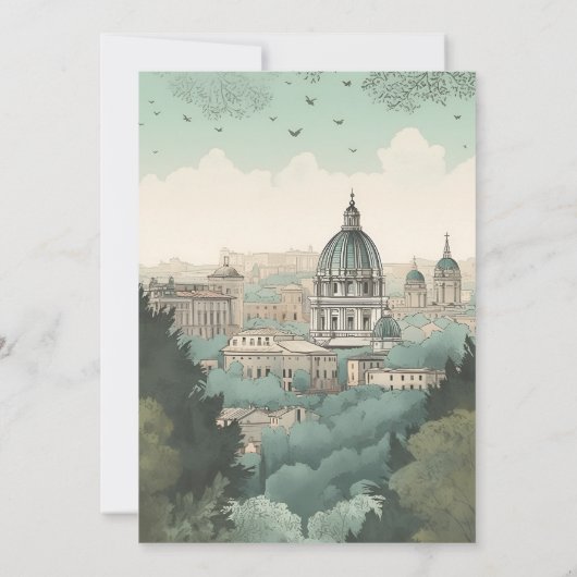 Italien Rom Zielort Brautparty Einladung (Rückseite)