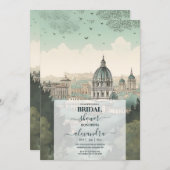 Italien Rom Zielort Brautparty Einladung (Vorne/Hinten)