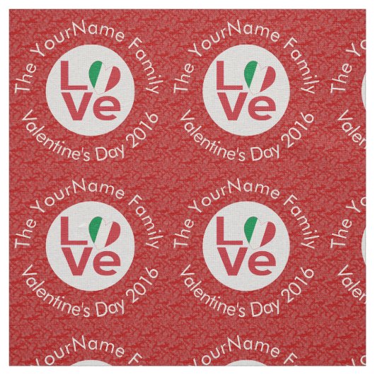 Italien - Rote LIEBE Personalisiert Stoff (Muster)