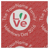 Italien - Rote LIEBE Personalisiert Stoff (Nahaufnahme)