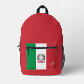 Italien, Roter Rucksack, Italienische Flagge, Ital Bedruckter Rucksack (Vorderseite)