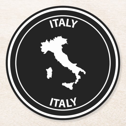 Italien Runder Pappuntersetzer (Vorderseite)