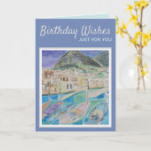 Italien Sailboat Geburtstagsgrüße Karte (Gelbe Blume)