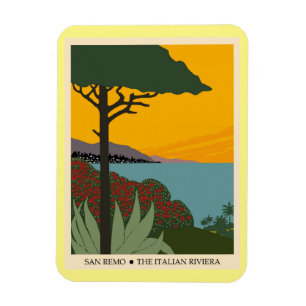Italien San Remo Vintage Reiseplan Magnet