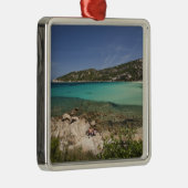 Italien, Sardinien, Baja Sardinien. Resort Strand. Silbernes Ornament (Rechts)