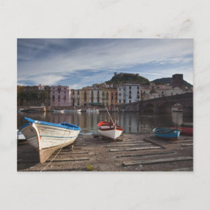 Italien, Sardinien, Bosa. Temo-Fluss und Ponte Postkarte