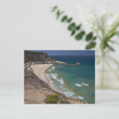 Italien, Sardinien, Buggerru. Buggerru Strand und Postkarte (Stehend Vorderseite)