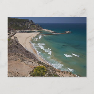 Italien, Sardinien, Buggerru. Buggerru Strand und Postkarte