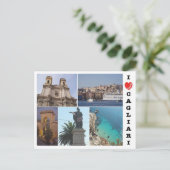 Italien - Sardinien - Cagliari - I Liebe Postkarte (Stehend Vorderseite)