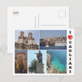 Italien - Sardinien - Cagliari - I Liebe Postkarte (Vorne/Hinten)
