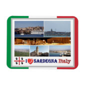Italien - Sardinien - I Liebe - Magnet (Horizontal)
