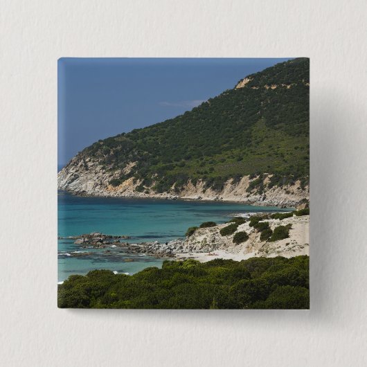 Italien, Sardinien, Solanas. Strand. Button (Vorderseite)