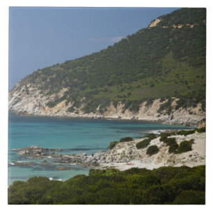 Italien, Sardinien, Solanas. Strand. Fliese