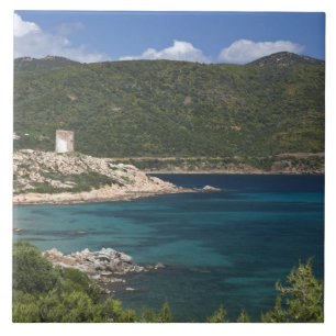 Italien, Sardinien, Teulada. Spanischer Turm. Fliese