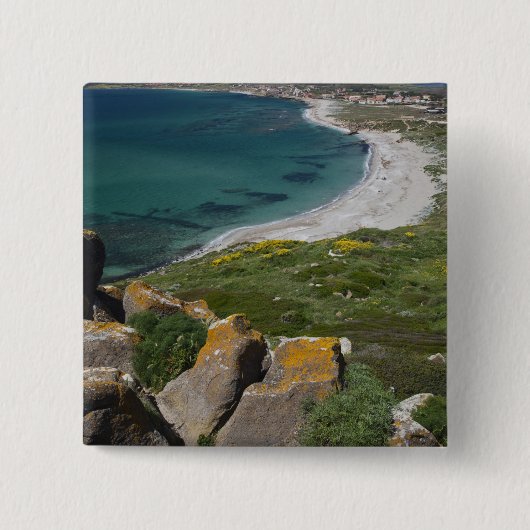 Italien, Sardinien, Tharros. Aussicht aus Spanien Button (Vorderseite)
