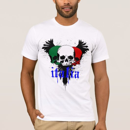 Italien-Schädel-Tätowierung T-Shirt (Vorderseite)