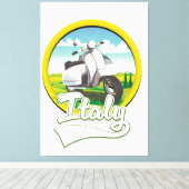 Italien Scooter Reiselogo Leinwanddruck (Insitu (Holzboden))