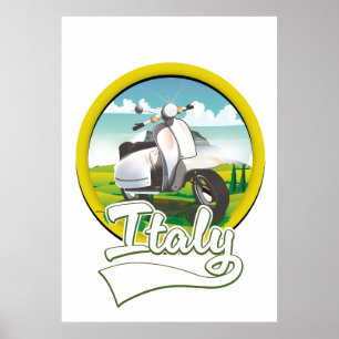 Italien Scooter Reiselogo Poster