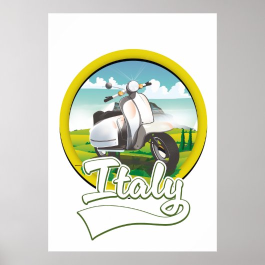 Italien Scooter Reiselogo Poster (Vorne)