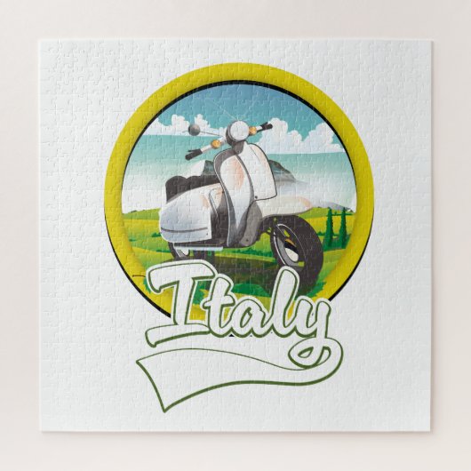 Italien Scooter Reiselogo Puzzle (Vertikal)