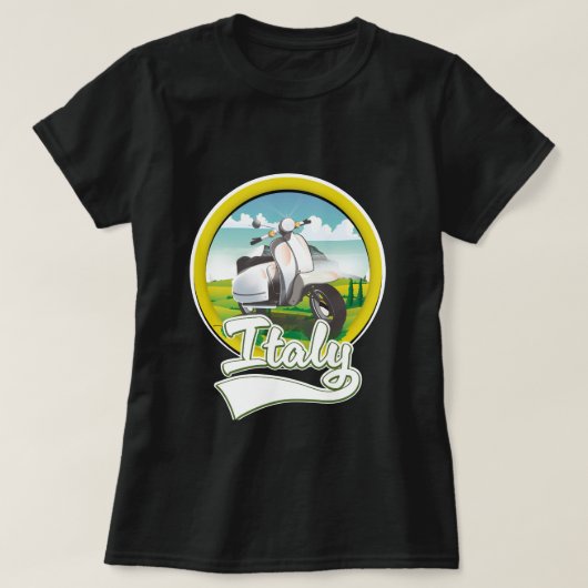 Italien Scooter Reiselogo T-Shirt (Design vorne)