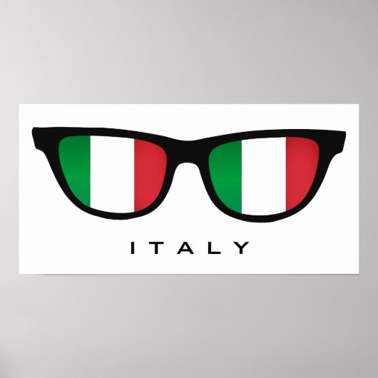 Italien Shades Custom Text & Color Poster (Vorne)