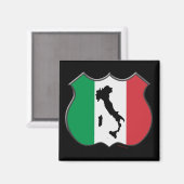 Italien Shield Map Magnet (Vorderseite/Rückseite)