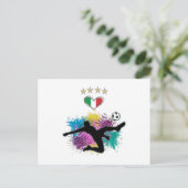 Italien Shirt-Flag-Splash für Fußball Postkarte (Stehend Vorderseite)