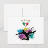 Italien Shirt-Flag-Splash für Fußball Postkarte (Vorne/Hinten)
