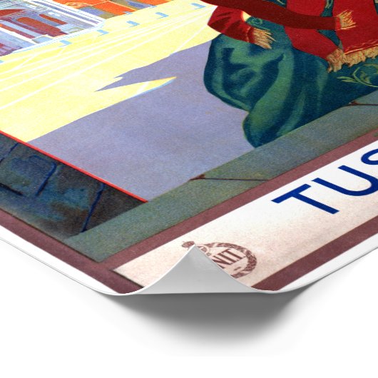 Italien Siena Vintage Reiseplaner restauriert Poster (Ecke)