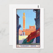 Italien Siena Vintage Reiseplaner restauriert Postkarte (Vorne/Hinten)