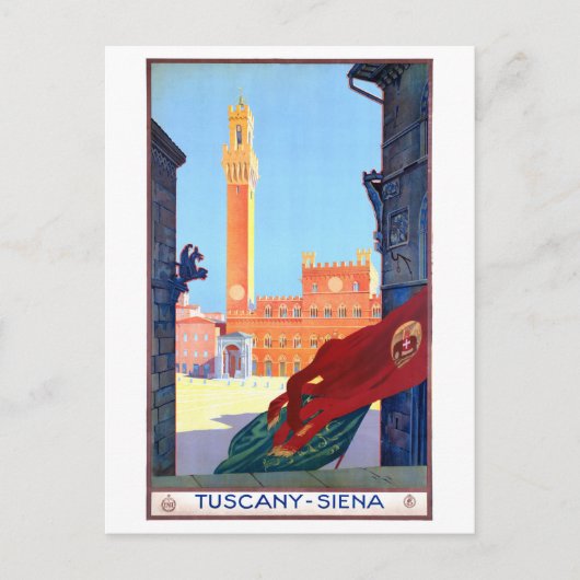 Italien Siena Vintage Reiseplaner restauriert Postkarte (Vorderseite)