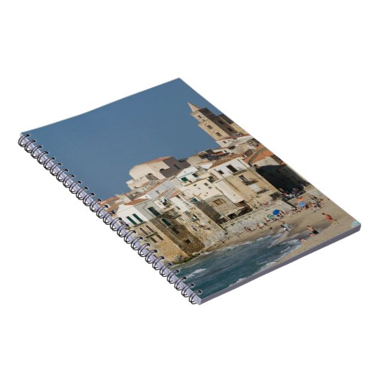 Italien, Sizilien, Cefalu, Stadtanblick mit Duomo  Notizblock (Rechte Seite)