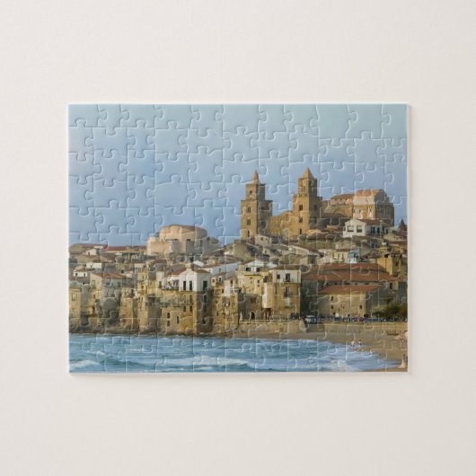 Italien, Sizilien, Cefalu, View with Duomo ab 2 Puzzle (Horizontal)