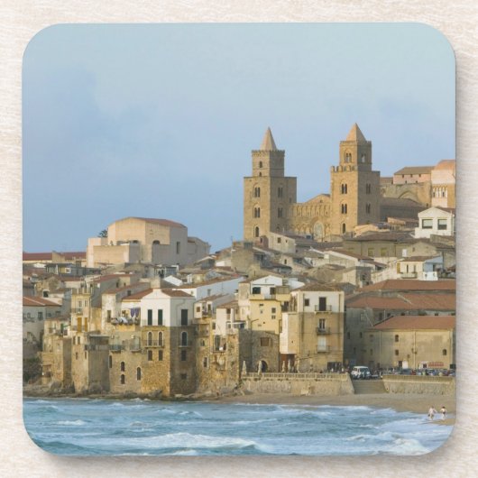 Italien, Sizilien, Cefalu, View with Duomo ab 2 Untersetzer (Vorderseite)