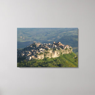 Italien, Sizilien, Enna, Calascibetta, Morning Vie Leinwanddruck