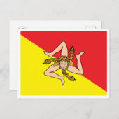 Italien - Sizilien - Flagge Sizilien - Postkarte (Vorne/Hinten)